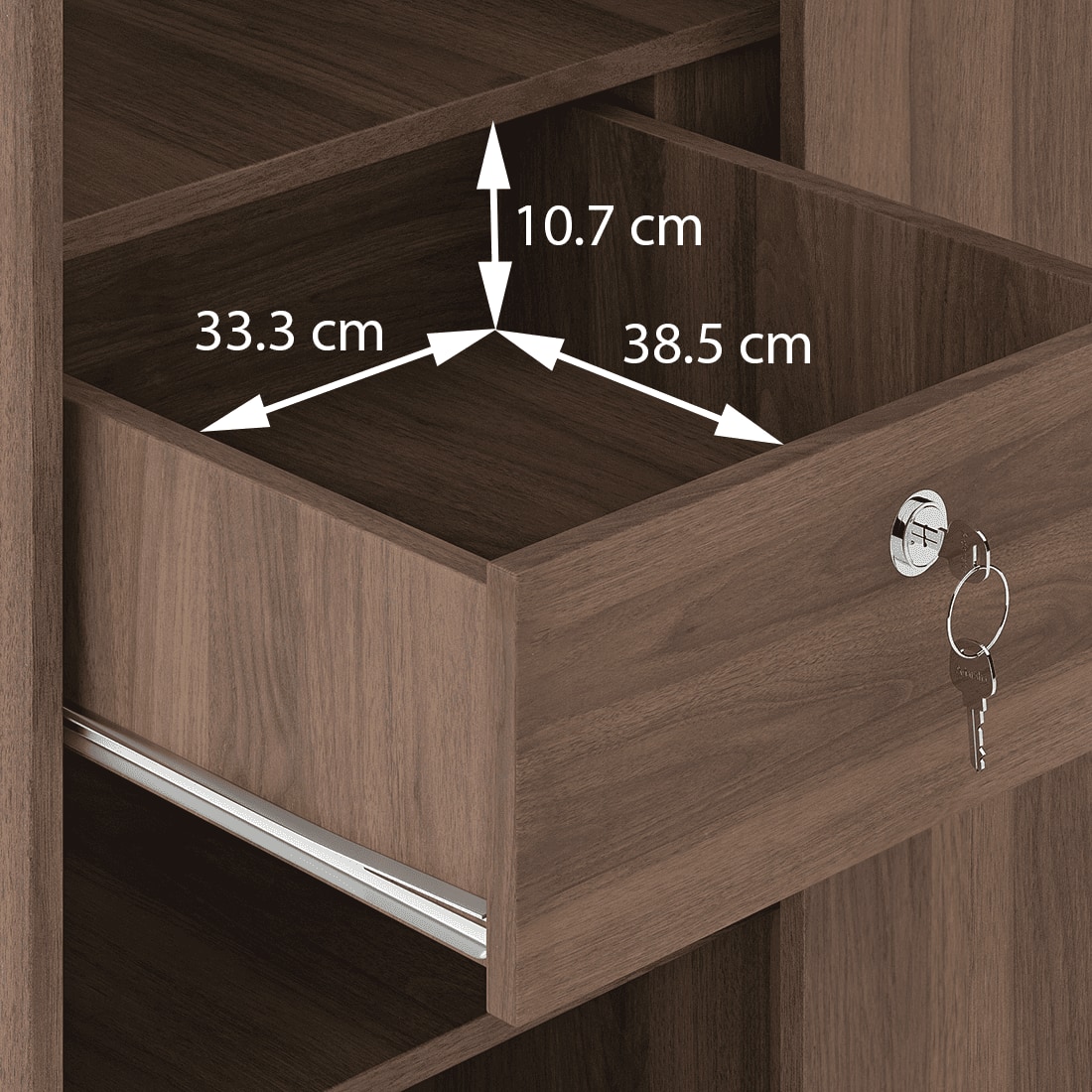 Jaden Engineered Wood 2 Door Sliding Wardrobe Without Mirror in Classic Walnut Finish