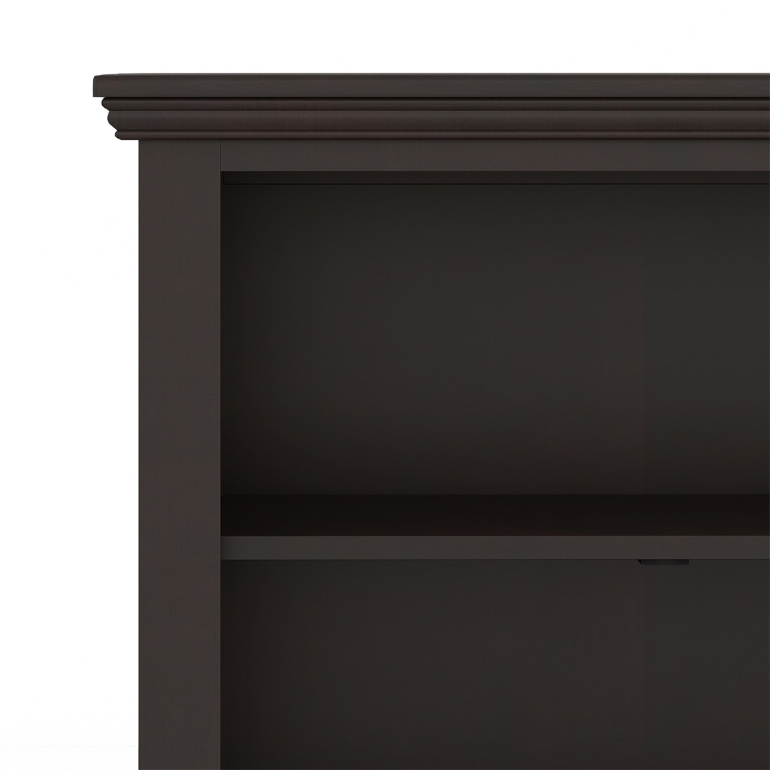 Alexandra Solid Wood Open Book Shelf in American Walnut Finish