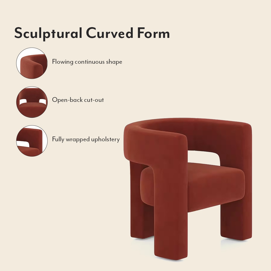 Juniper Lounge Chair in Deep Crimson Velvet