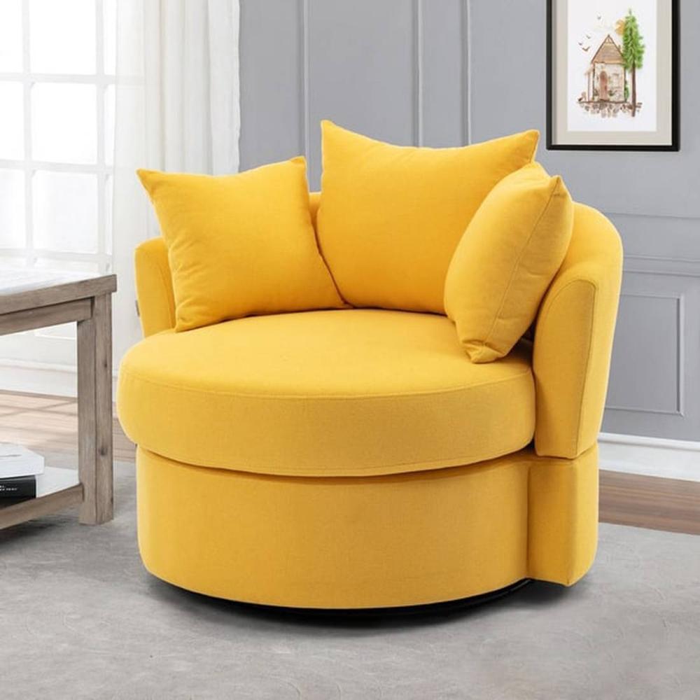 Cloro Solid Wood Accent Chair in Yellow Colour - Home Lifestylez