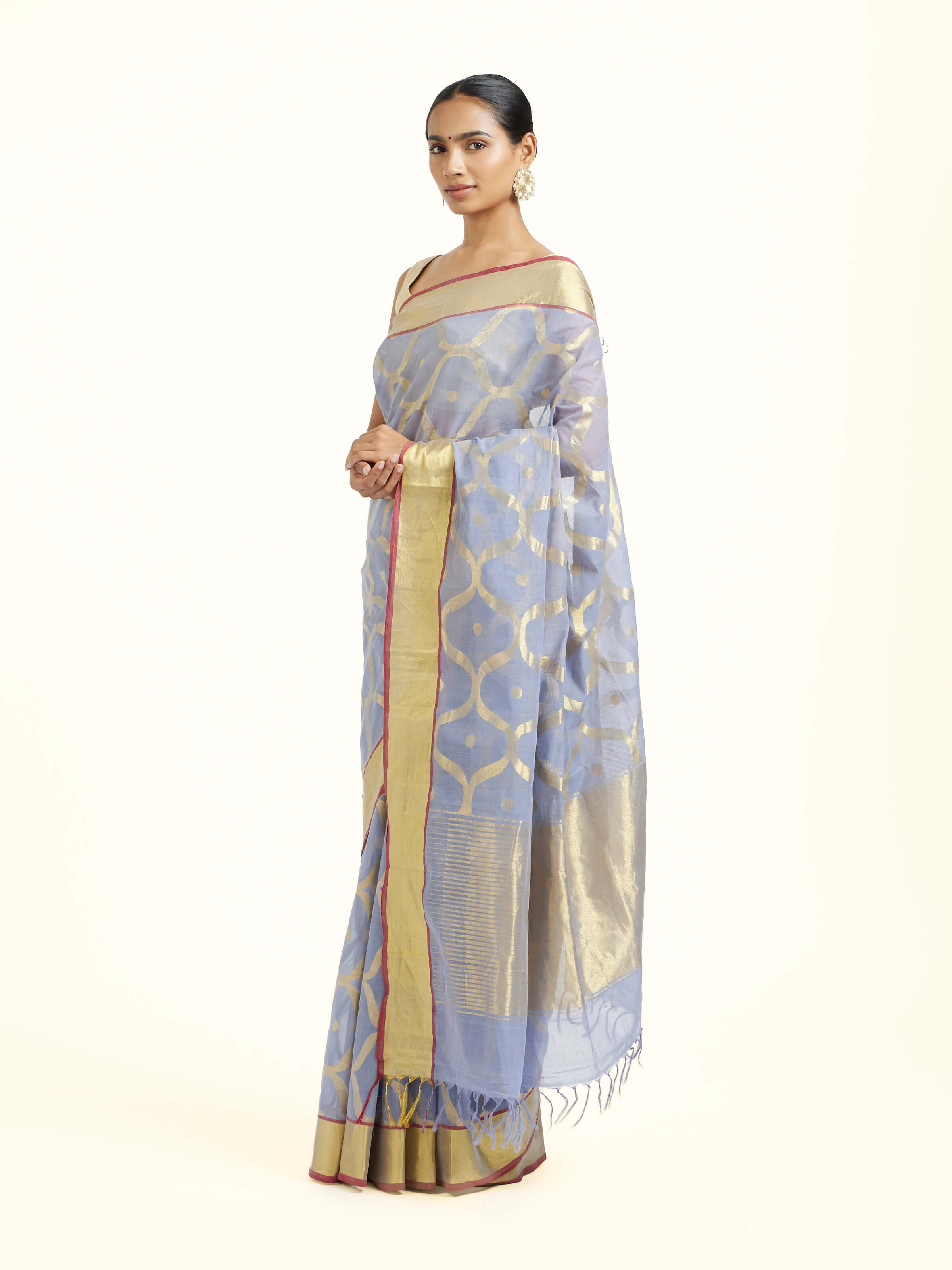 Grey Cotton Venkatagiri Saree