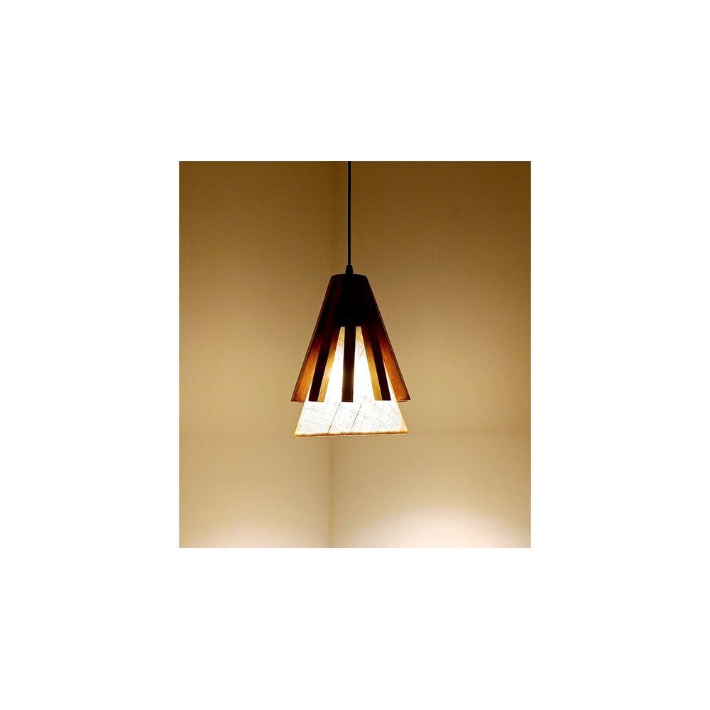 Flue Brown Solid Wood Single Hanging Light