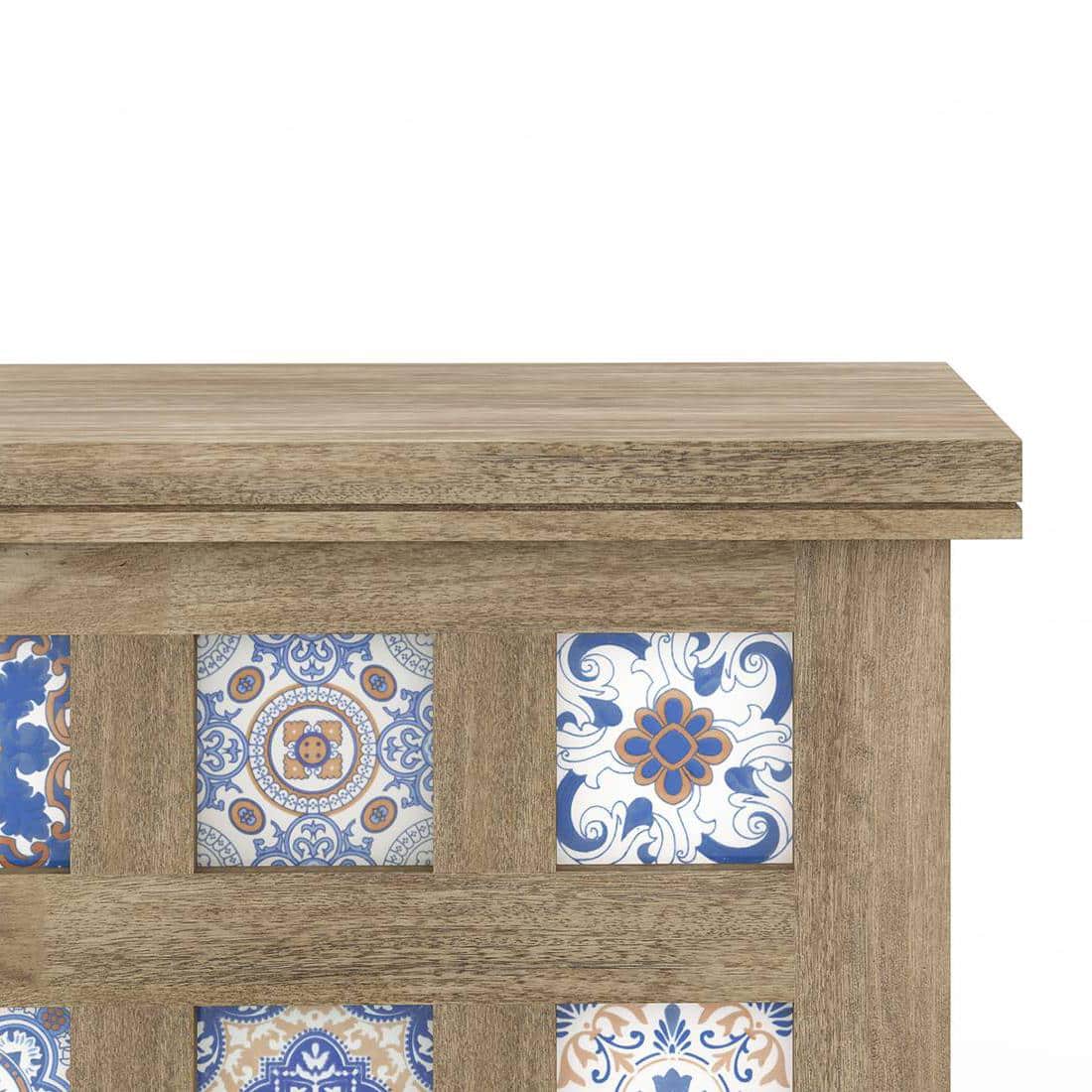 Azul Solid Wood Bench In Brushed Bali Oak Finish