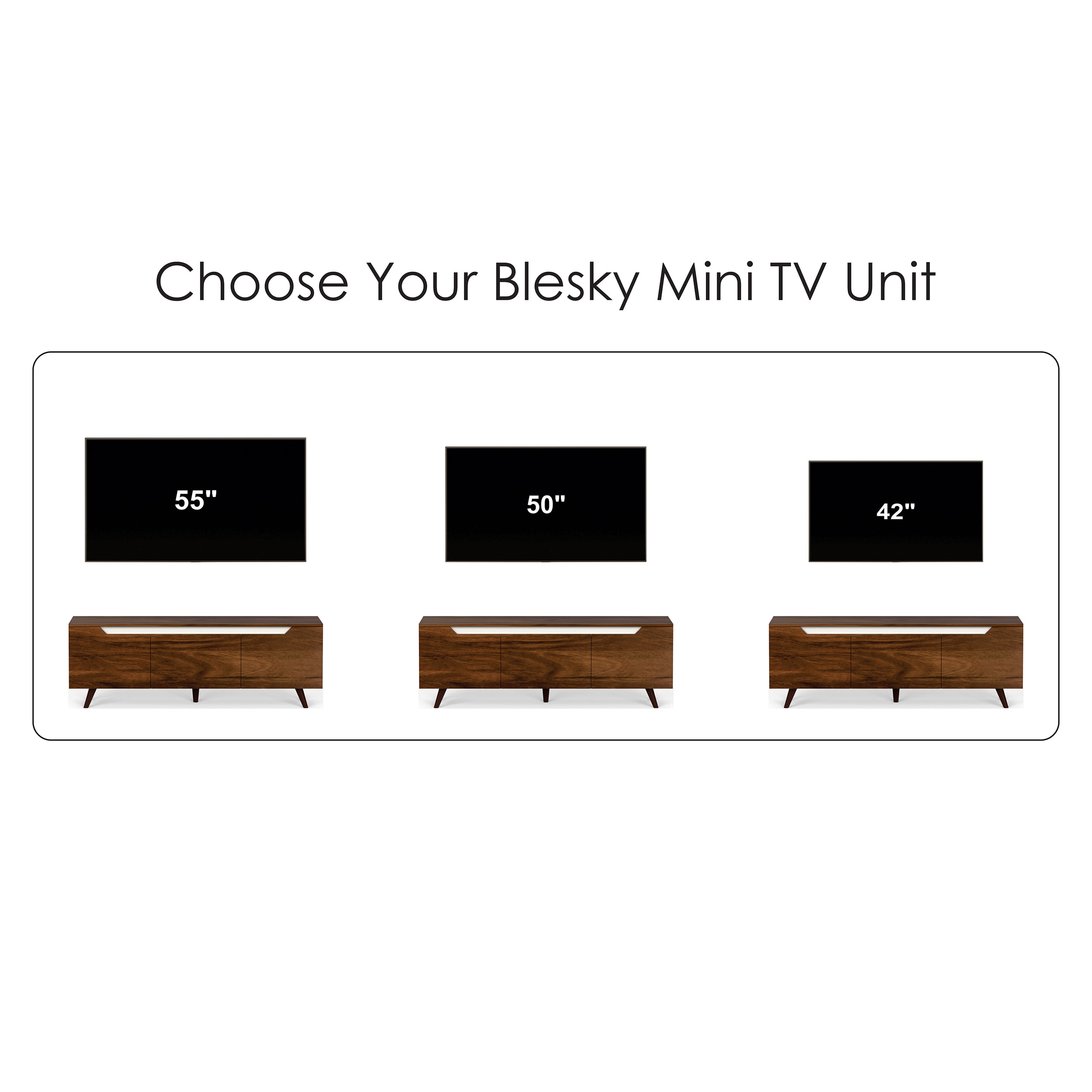 BLUEWUD Blesky Mini Engineering Wood Floor Standing TV Entertainment Unit Set Top Box Stand/TV Cabinet with Shelves for Books & D�cor Display Unit, Ideal for 55� (Brown Maple)