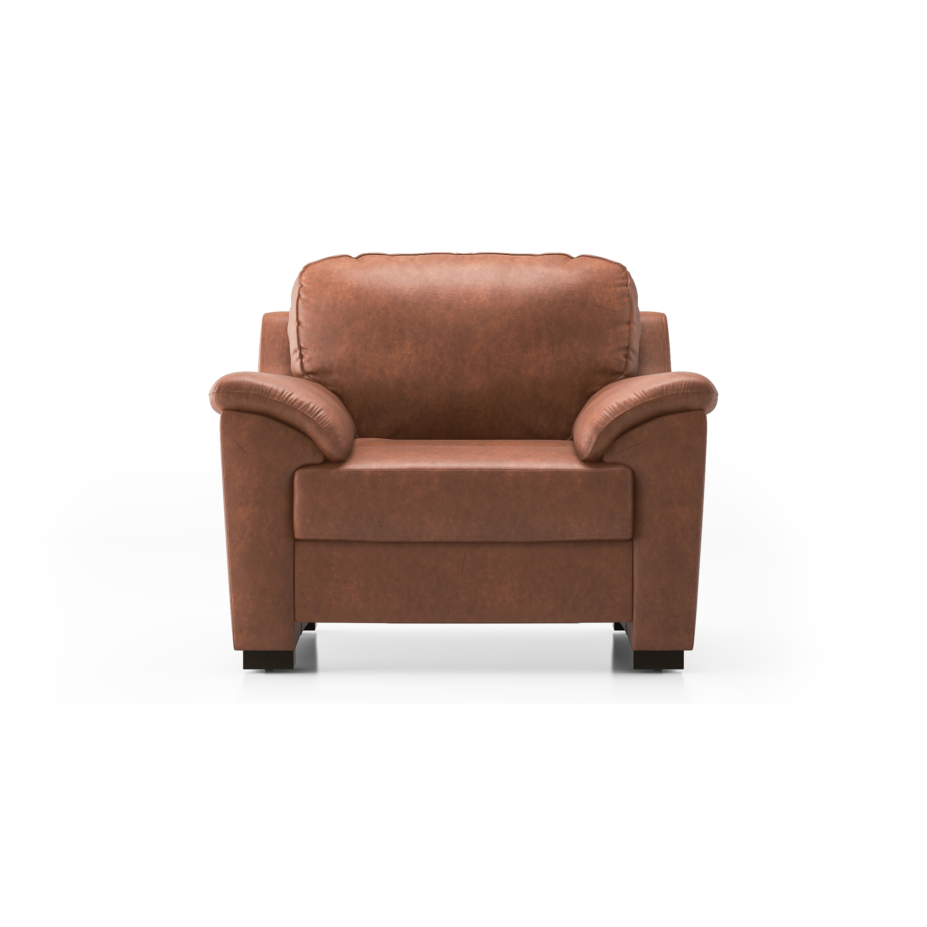 Farina 1 Seater Luxury Italian Leather Sofa In Cognac