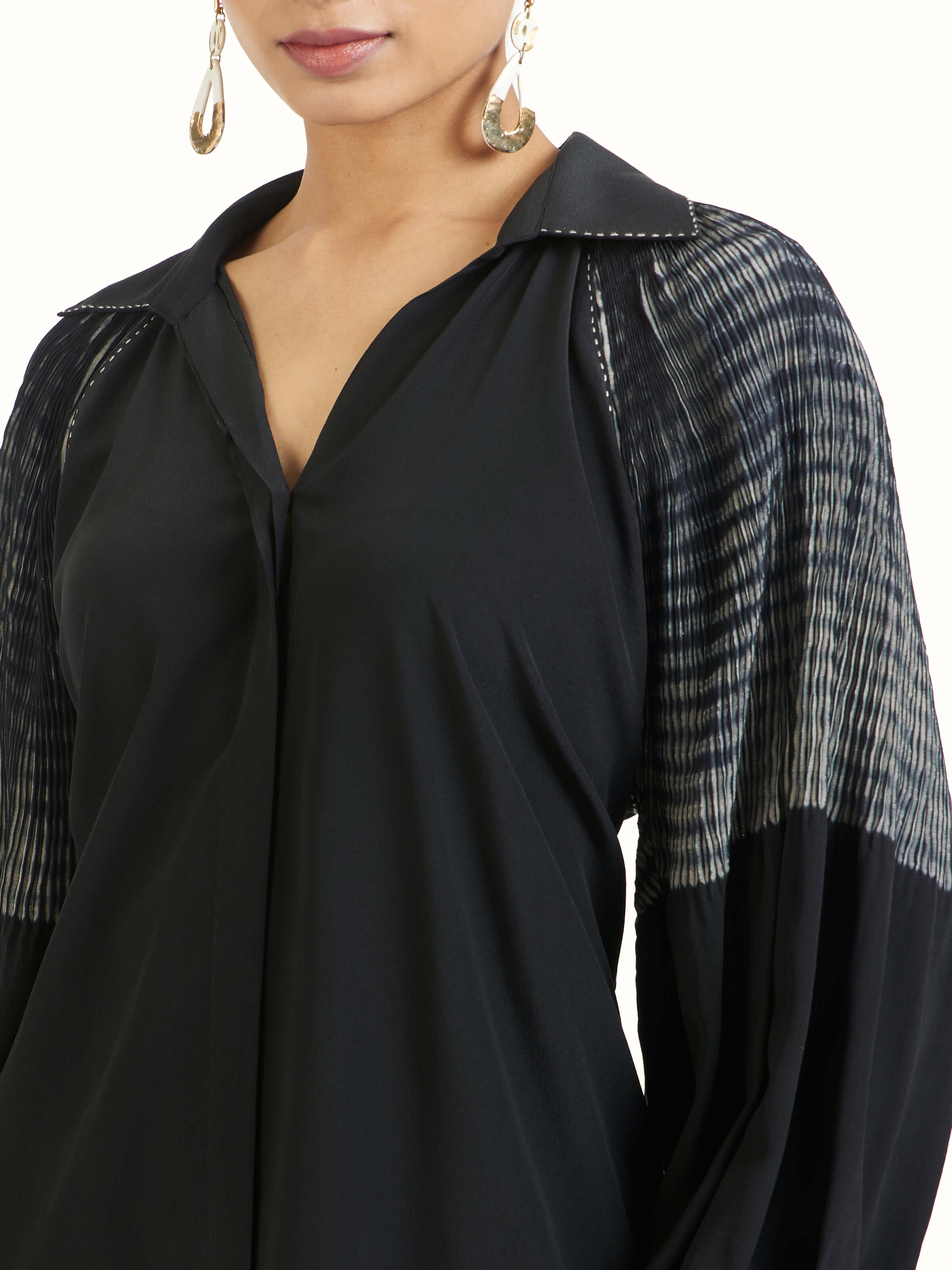 Detail view showing shibori effects