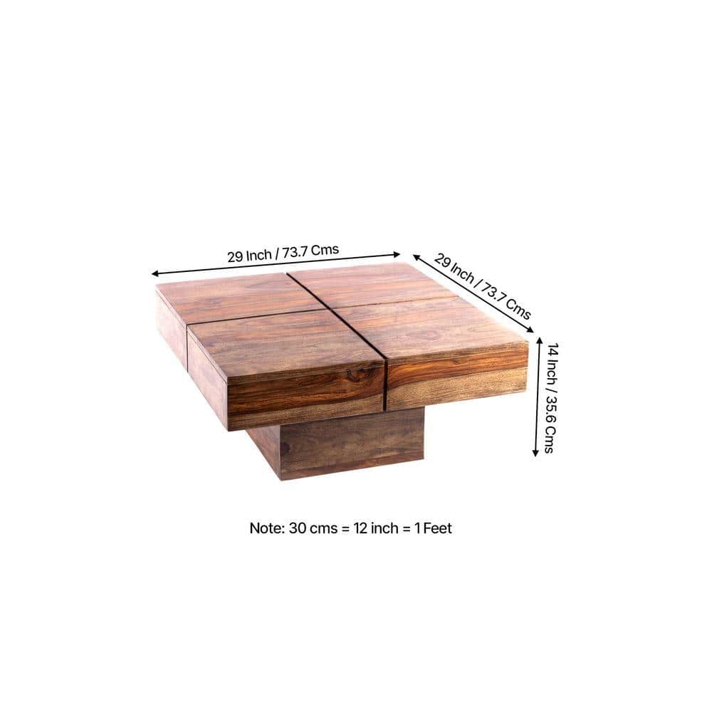 Montreal Sheesham Wood Coffee Table In Teak Finish