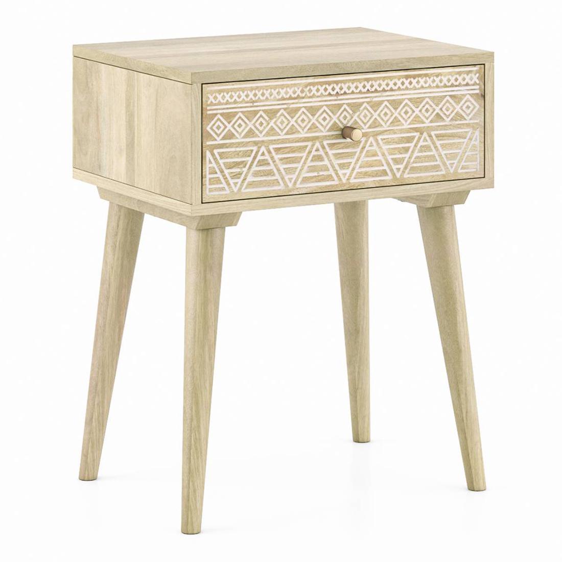 Ivara Solid Wood Side Table in Natural Finish
