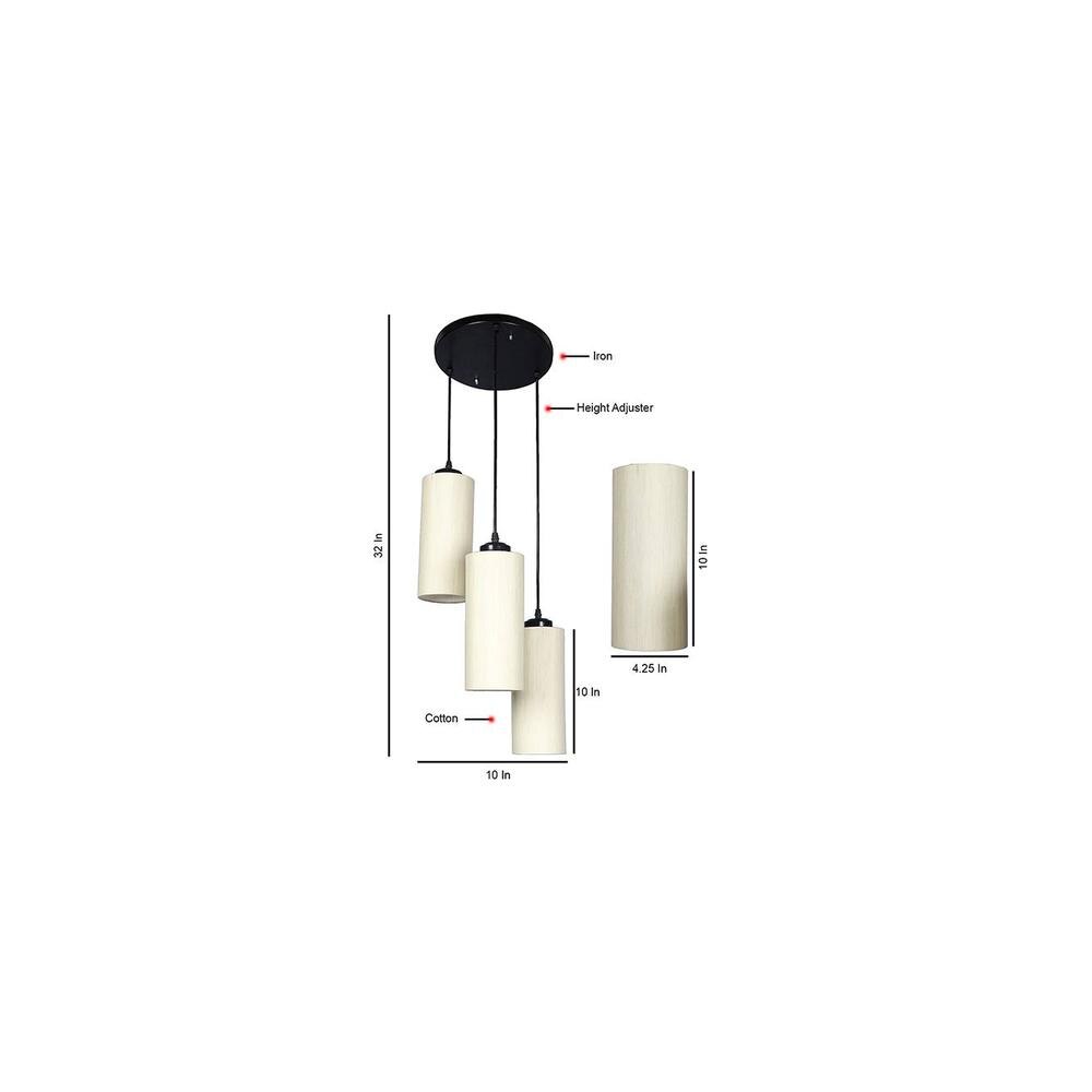 Mathias Off White Fabric Cluster Hanging Light