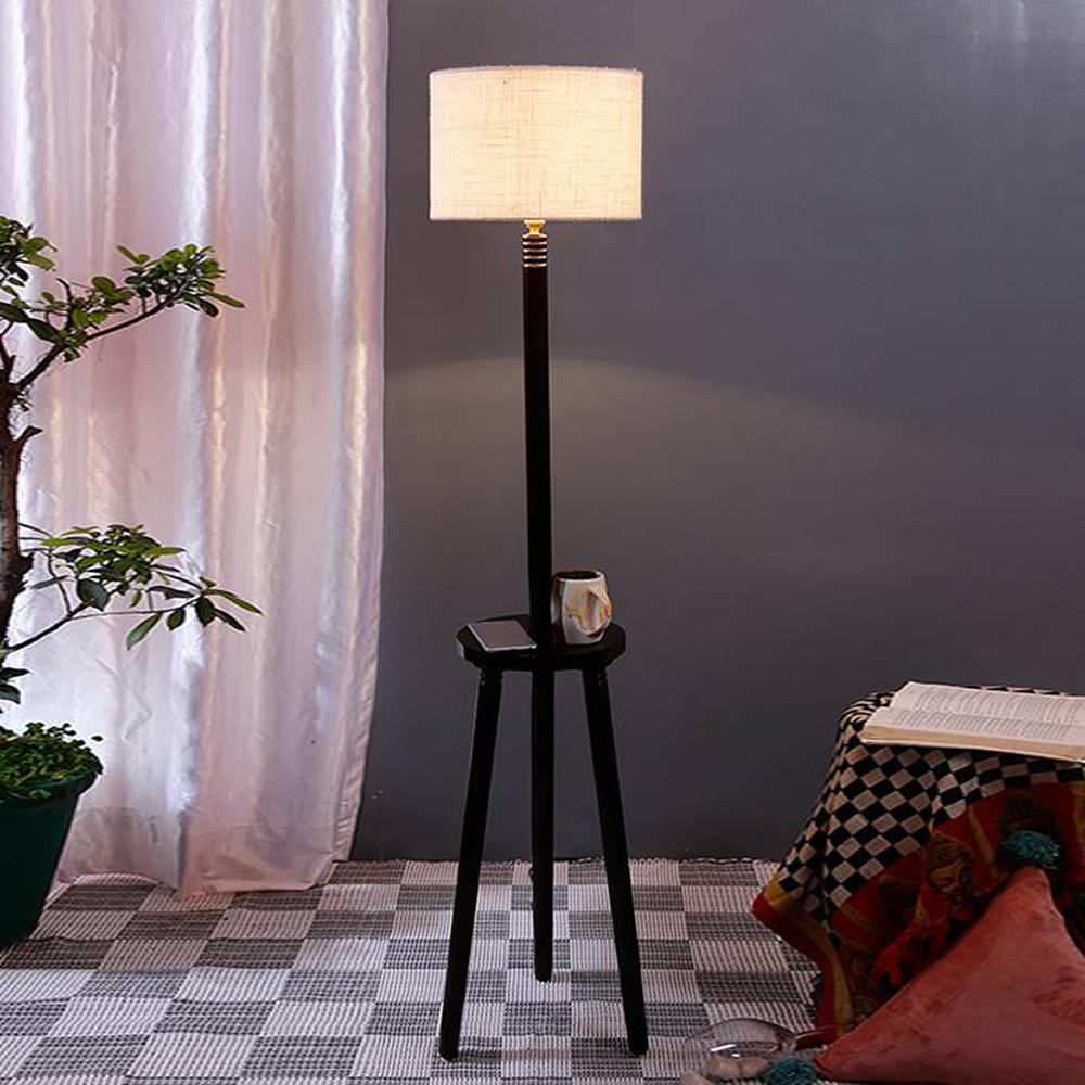 Gates White Cotton Shade Floor Lamp