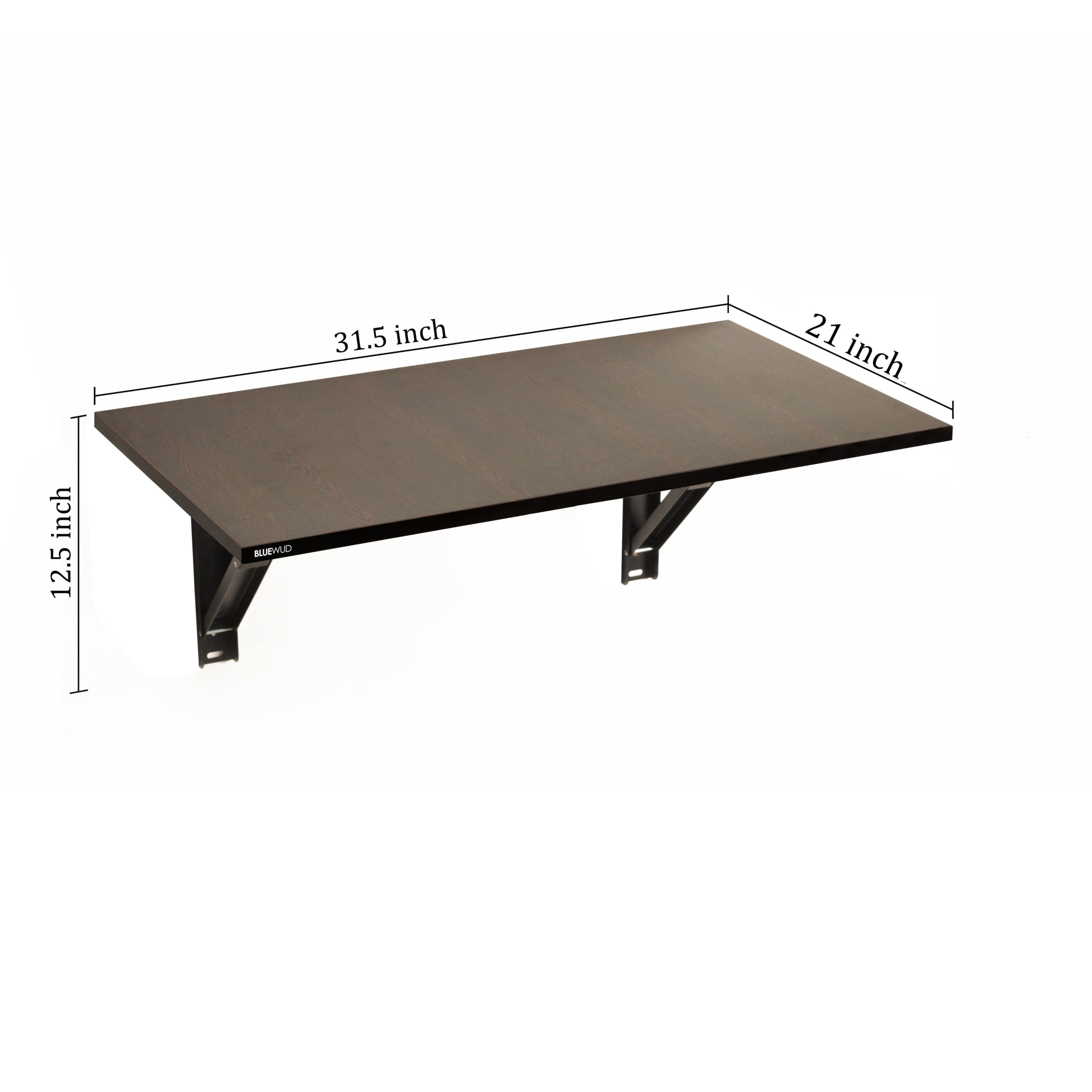 BLUEWUD Hemming Engineered Wood Wall Mount Multipurpose Foldable Study Laptop Table for Home or Office, WFH Desk for Books and D�cor Display for Adults Kids Students (Wenge)