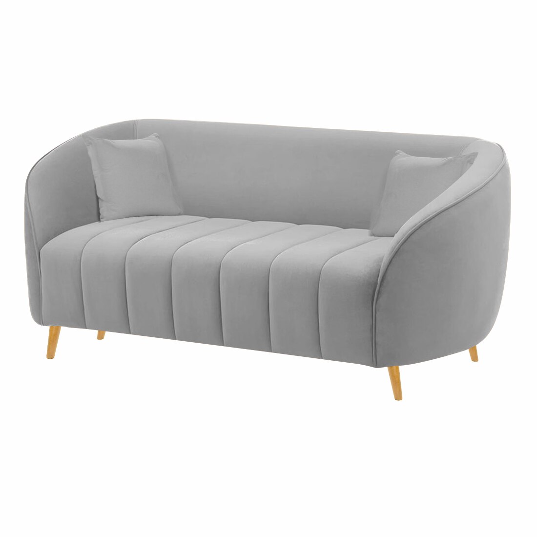 Nero Velvet 2 Seater Sofa in Grey Colour