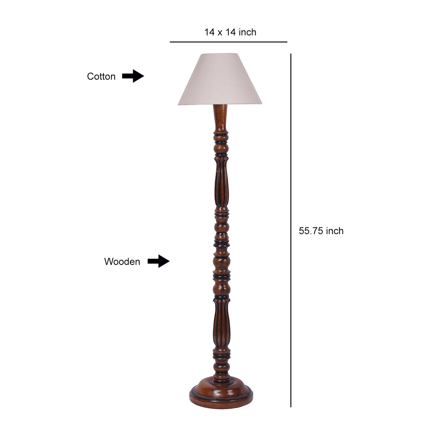 Devansh Wooden Floor Lamp