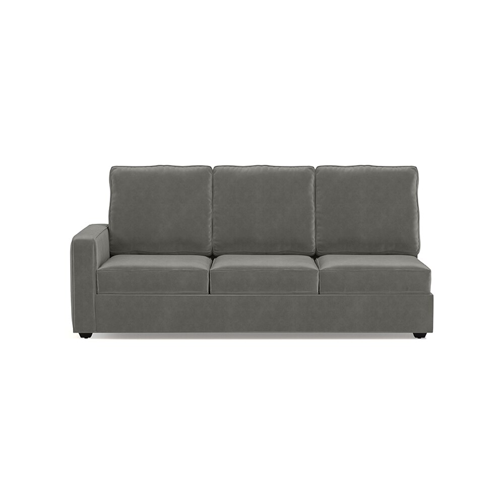 Apollo Sofa (Colour : Ash Grey Velvet, Cushion : Hard, Back Type : High Back, Seating Capacity : Right Aligned 3 Seater + Right Aligned Chaise)