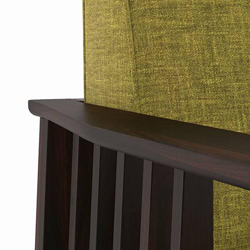 Serra Wooden Sofa - Mahogany Finish (Green Olivia)