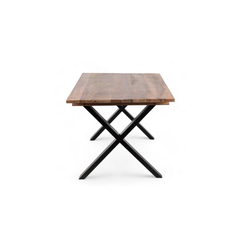 Rosslyn Sheesham Wood Mid Century 4 Seater Dining Table Set With Teak