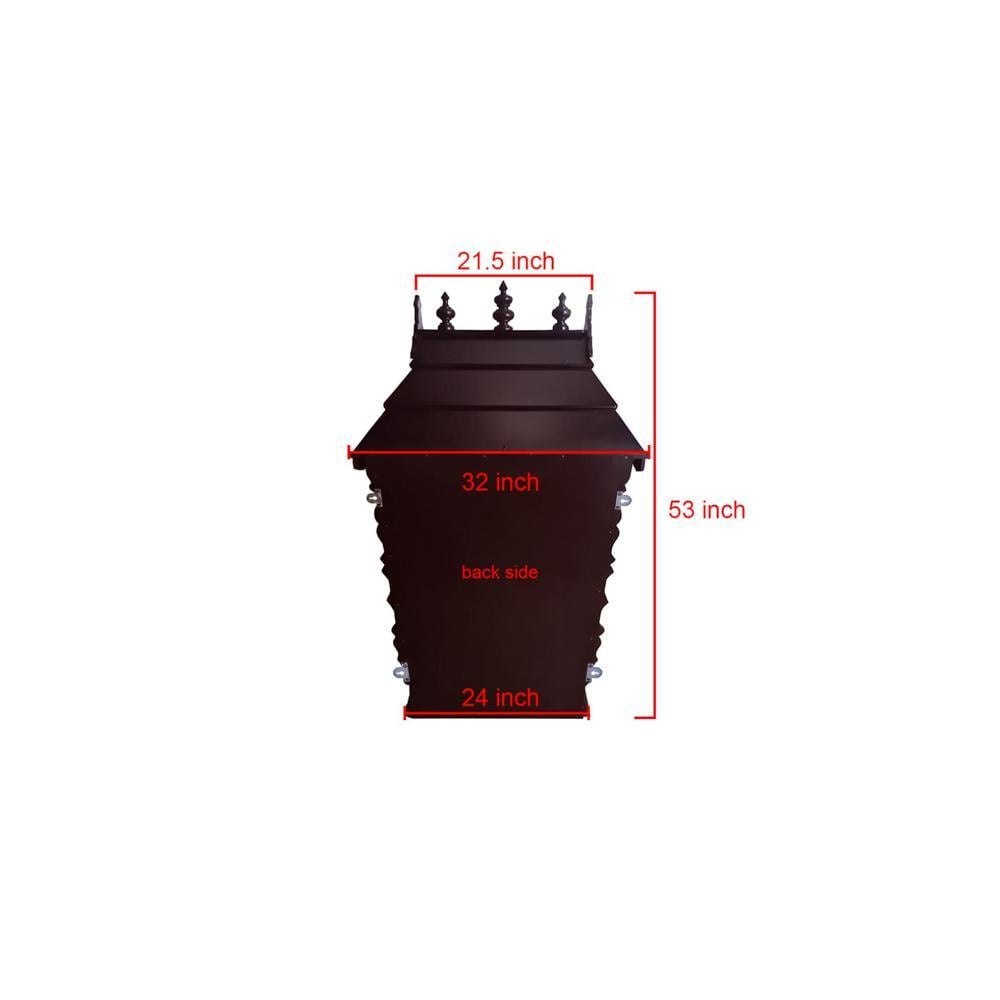 shreya solid wood prayer unit in mahagony finish