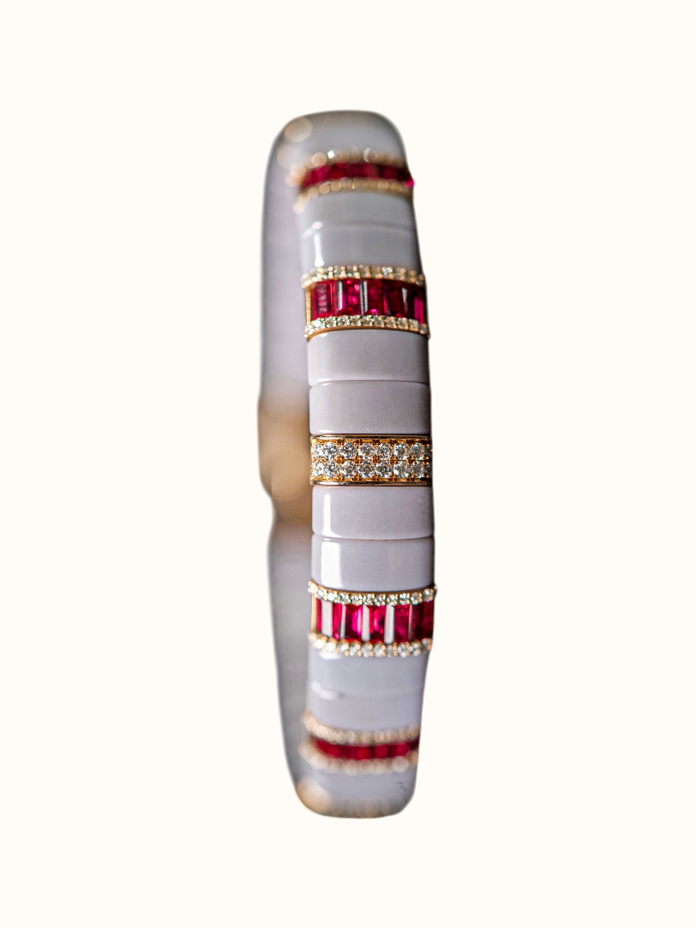 Ruby Diamond 14 Karat Rose Gold Bracelet
