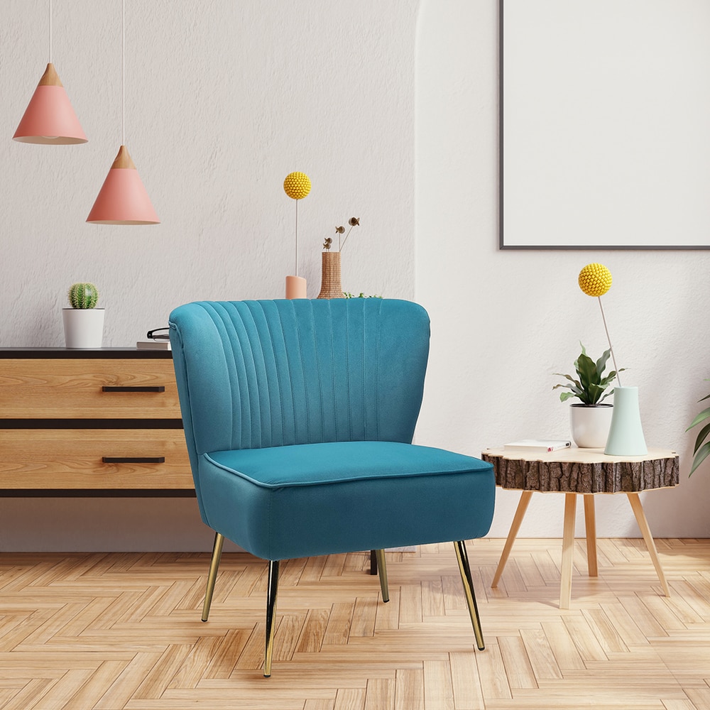 Beato Fabric Accent Chair in Blue Colour