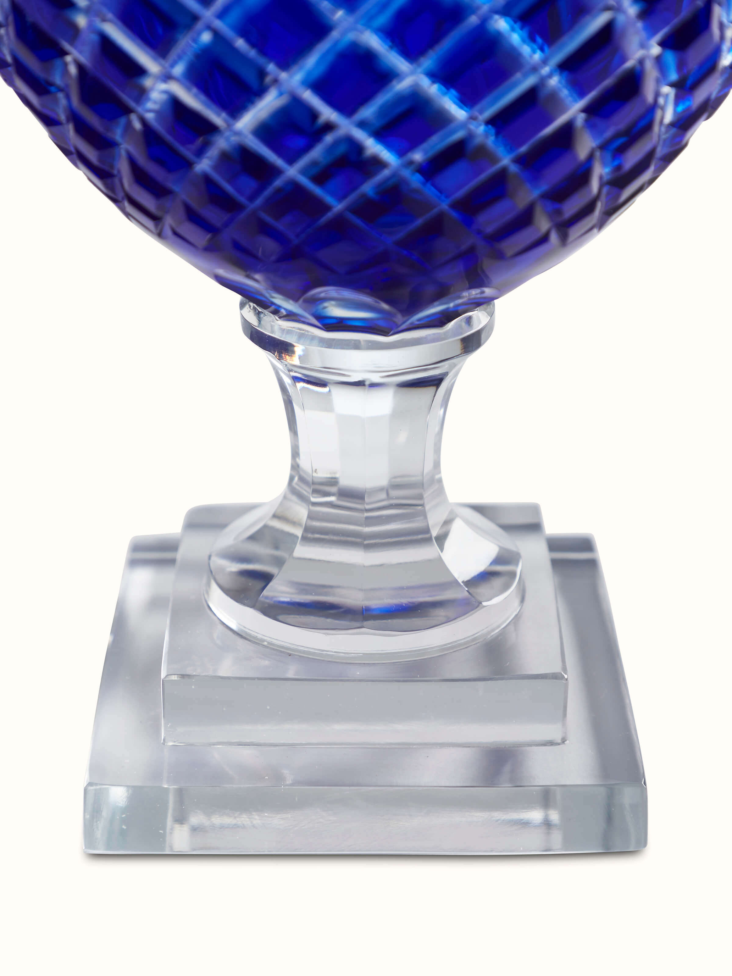 Back view of Blue Stone Glass Work Vase showcasing its smooth finish and distinct glass art.