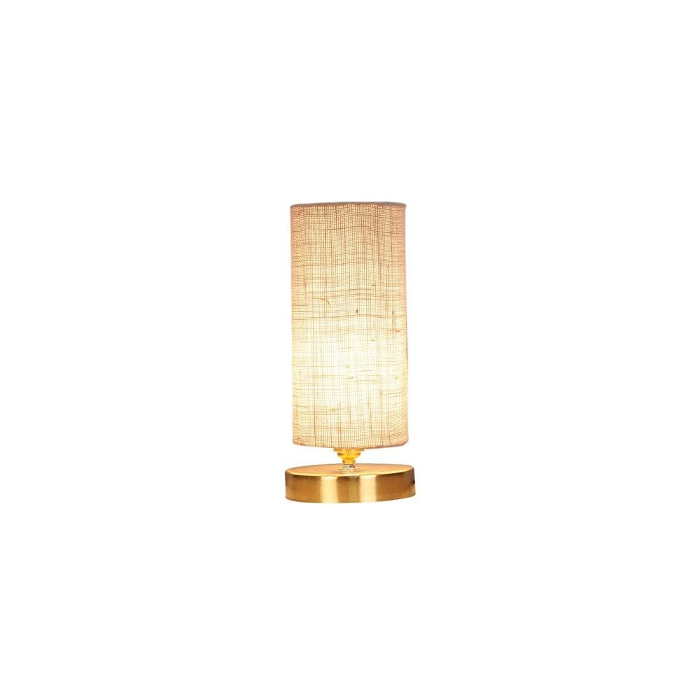Helena White Jute table lamp with Gold wood base