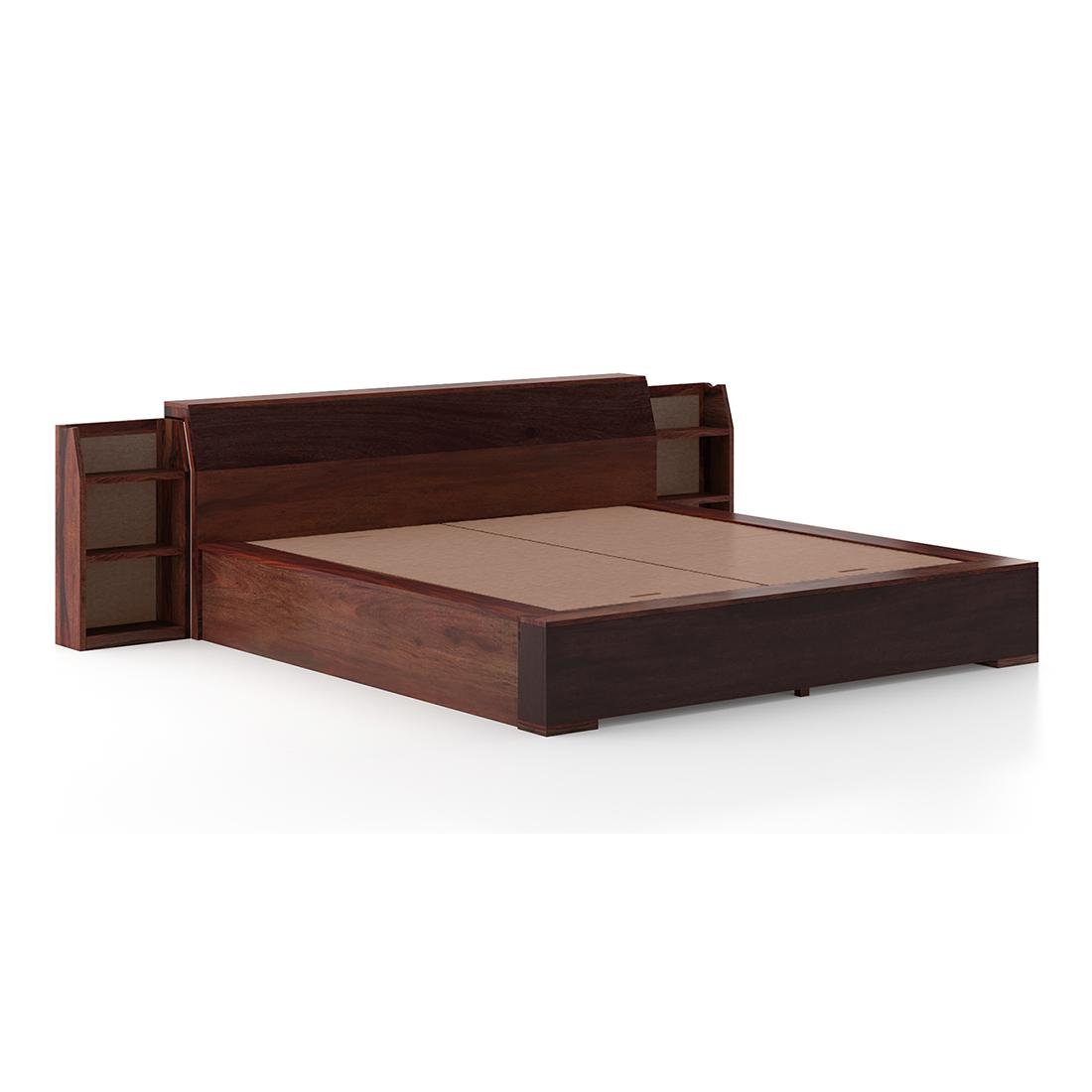 Sentosa Solid Wood King Size Box Storage Bed In Two Tone Finish