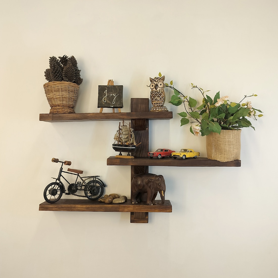 Fiona Wooden Wall Shelf Organiser