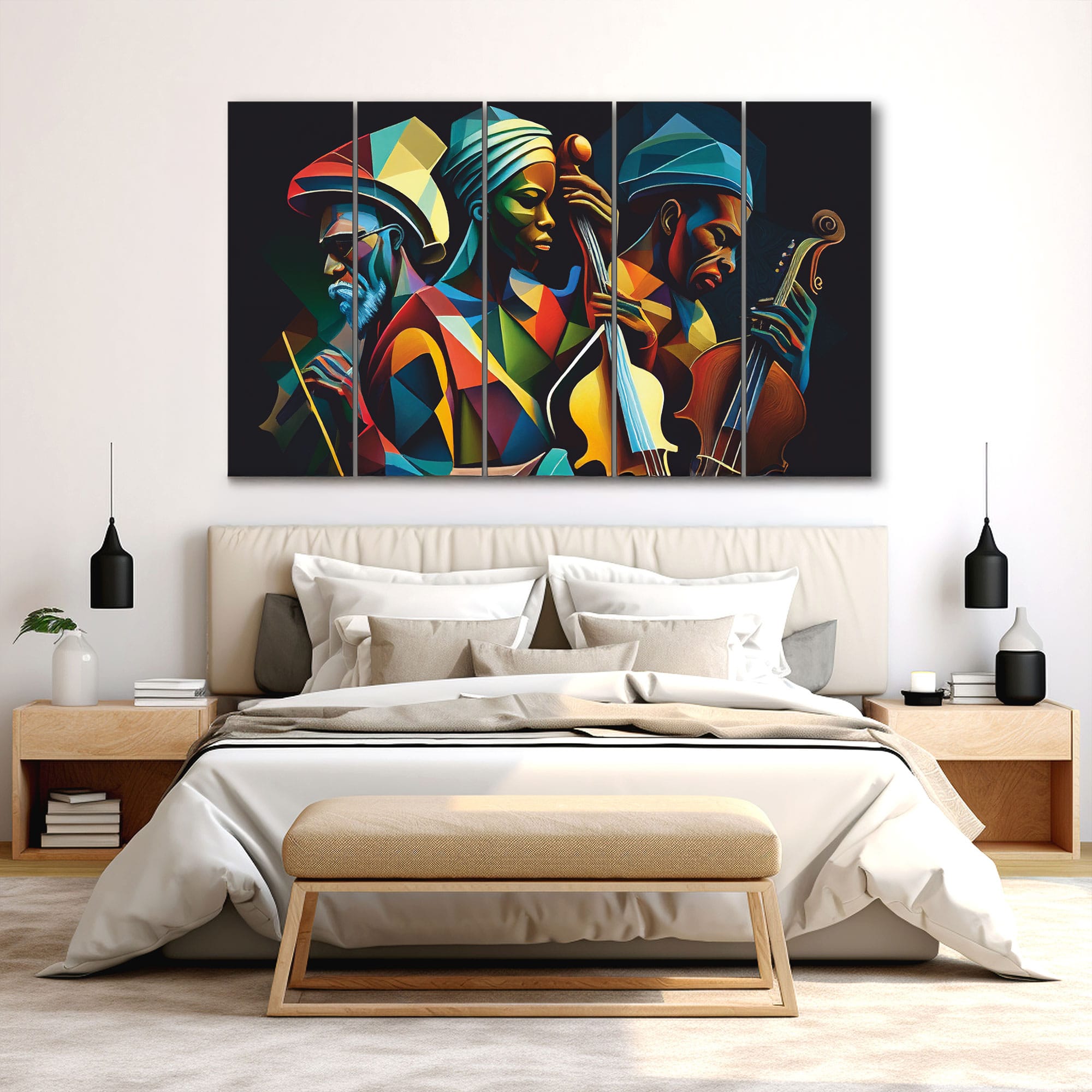 The Castle Decor Music Art Wall Painting Wooden Framed Digital Painting 27x48 Inch (Style 2) - The Castle Decor