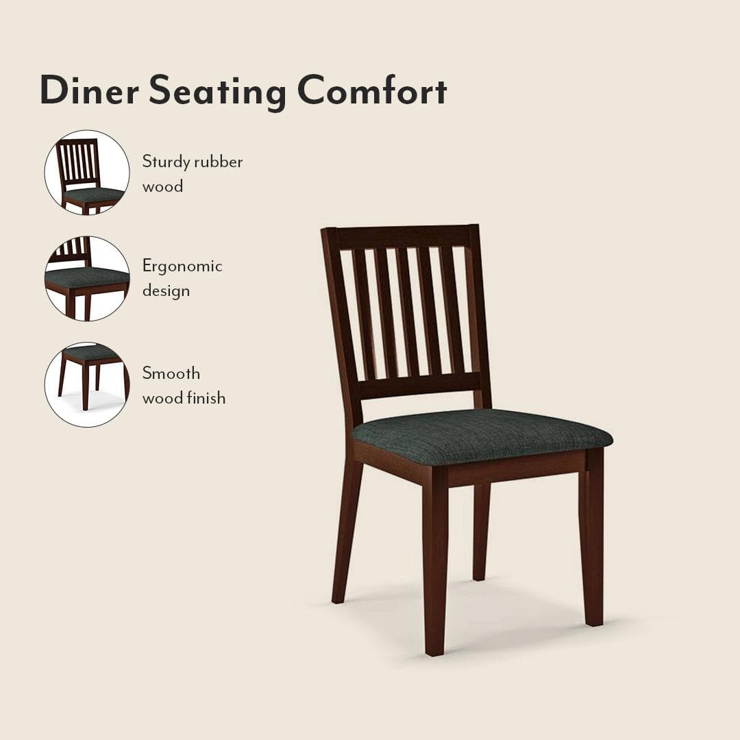 Diner 4 Seater Dining Table Set (With Upholstered Chairs)
