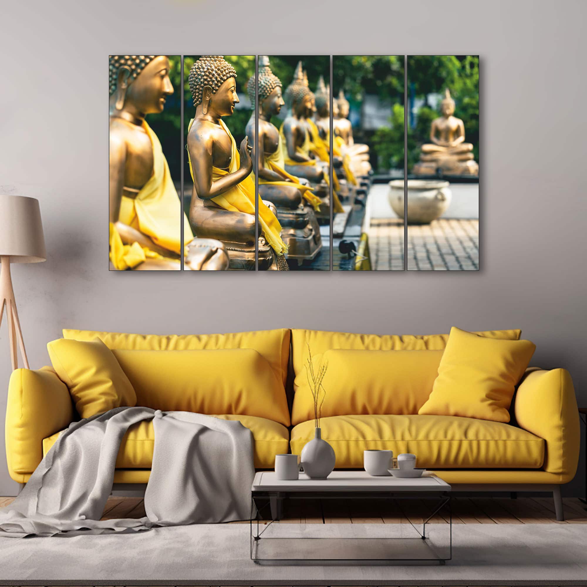 The Castle Decor Lord Buddha Meditation Wall Art Framed Painting 27x48 Inch (Style 21) - The Castle Decor