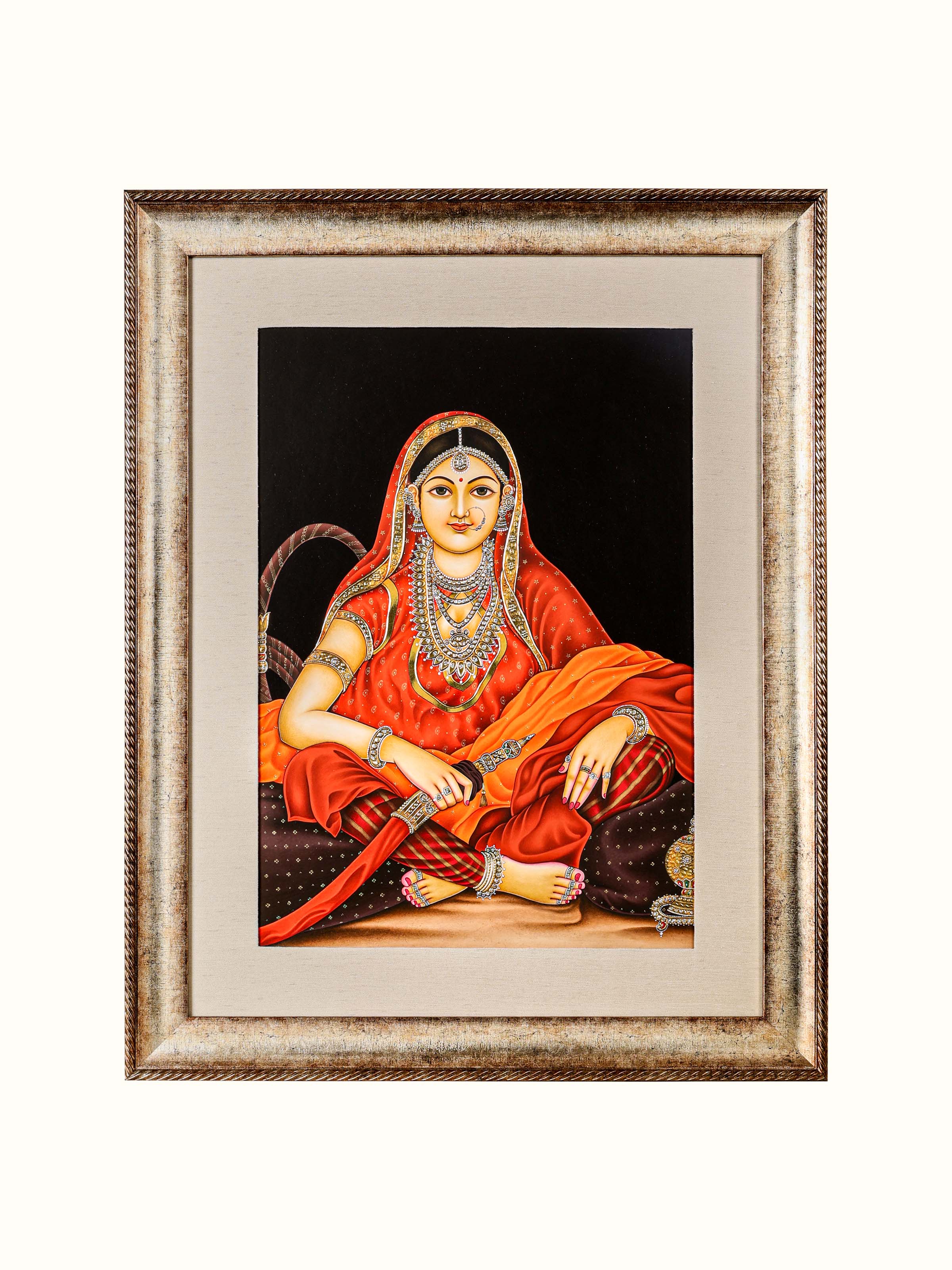 Raja-rani Miniature Real Gold Painting