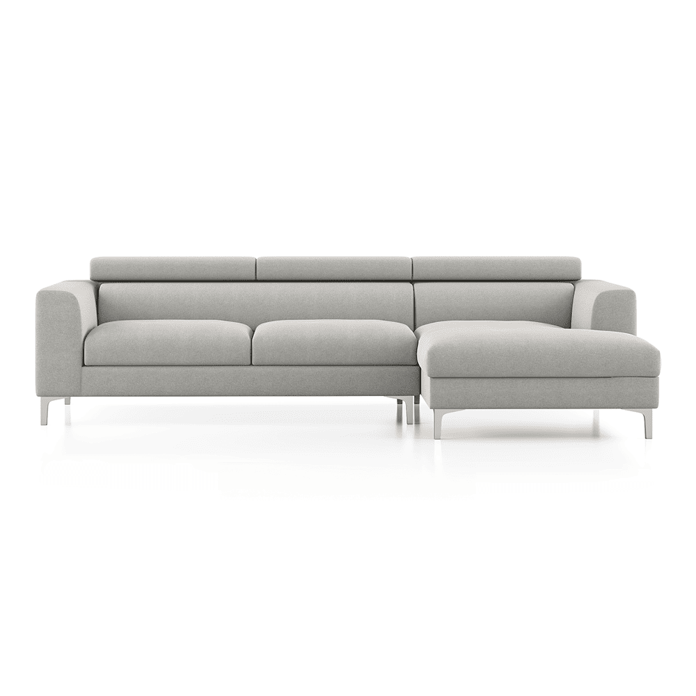 Chelsea Right Aligned 3 Seater Sectional Fabric Sofa (Vapour Grey)