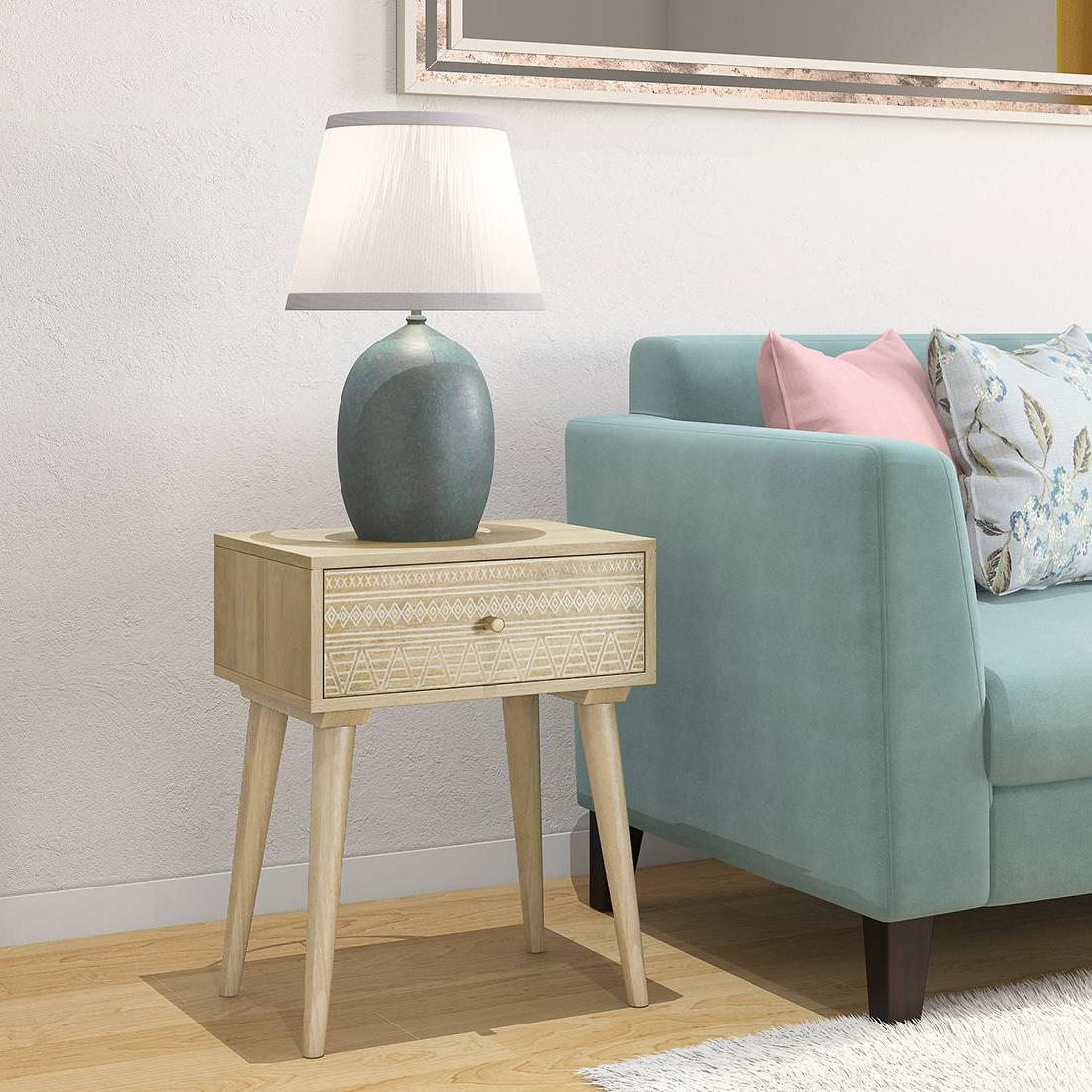Ivara Solid Wood Side Table in Natural Finish