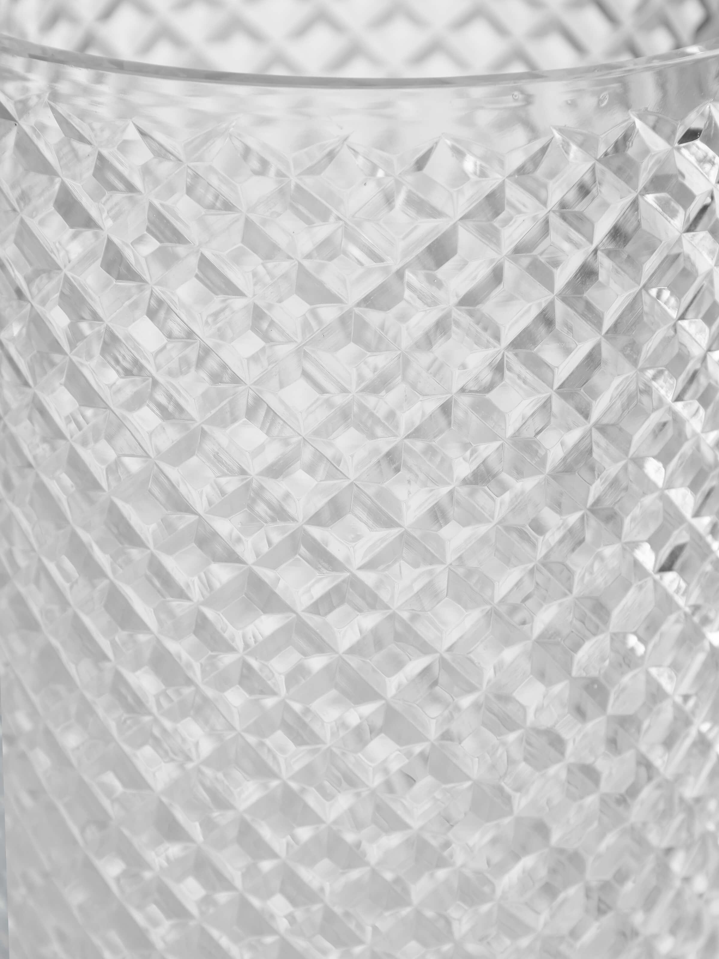 Alternate view of Crystal Hurricane Glass Vase showcasing different angles and reflections.