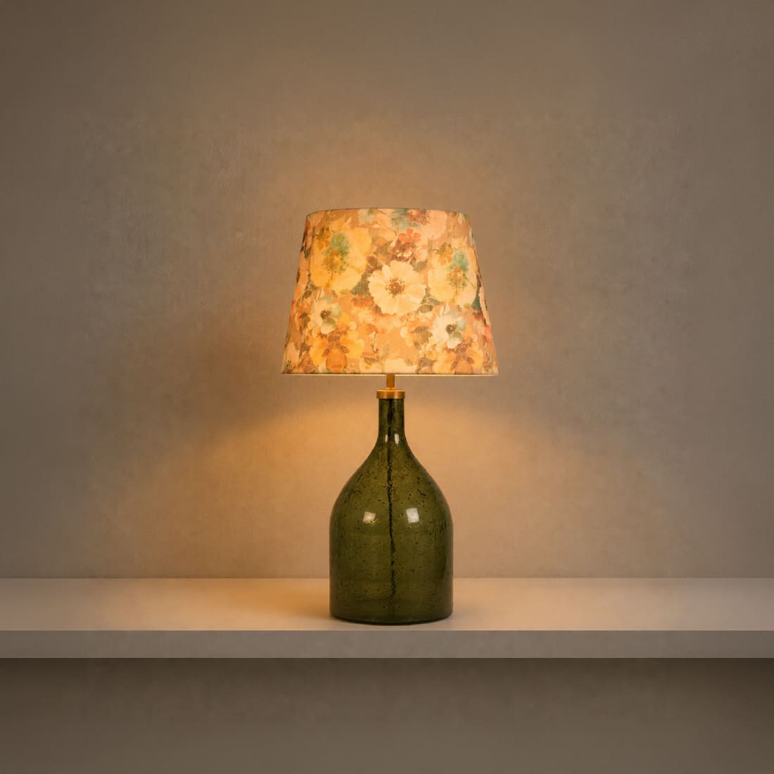 Flora Handicrafted Table Lamp in Green and Printed Colour - Orange Tree