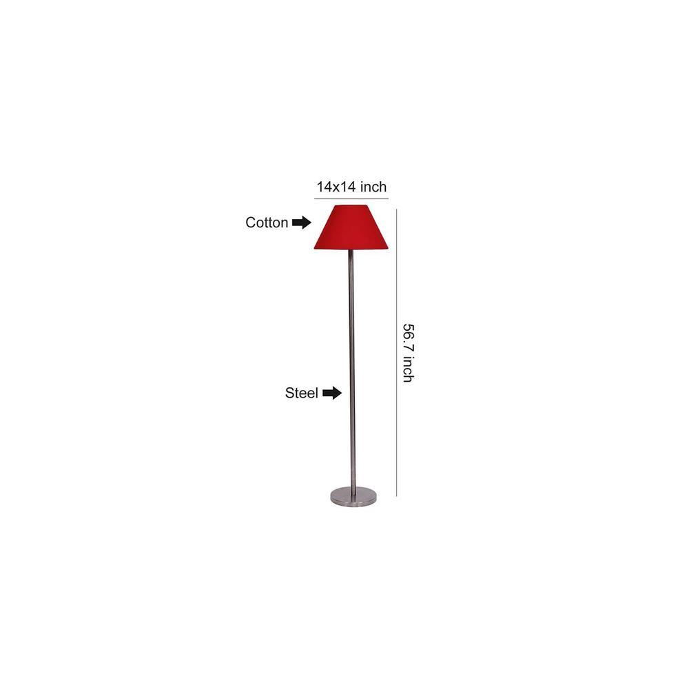 Deance Red Cotton Shade Floor Lamp