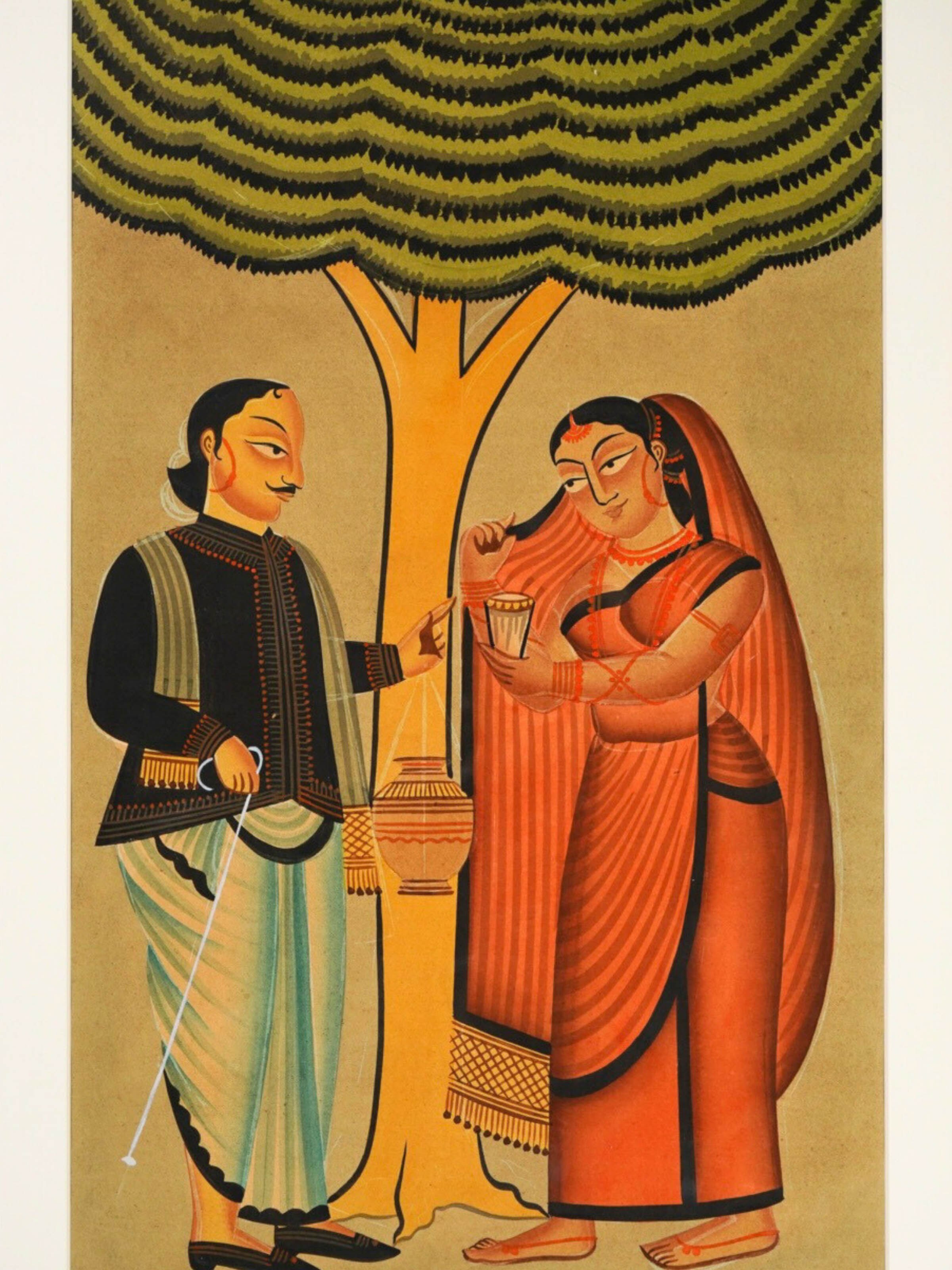 Detail shot of Kalighat Meeting Painting