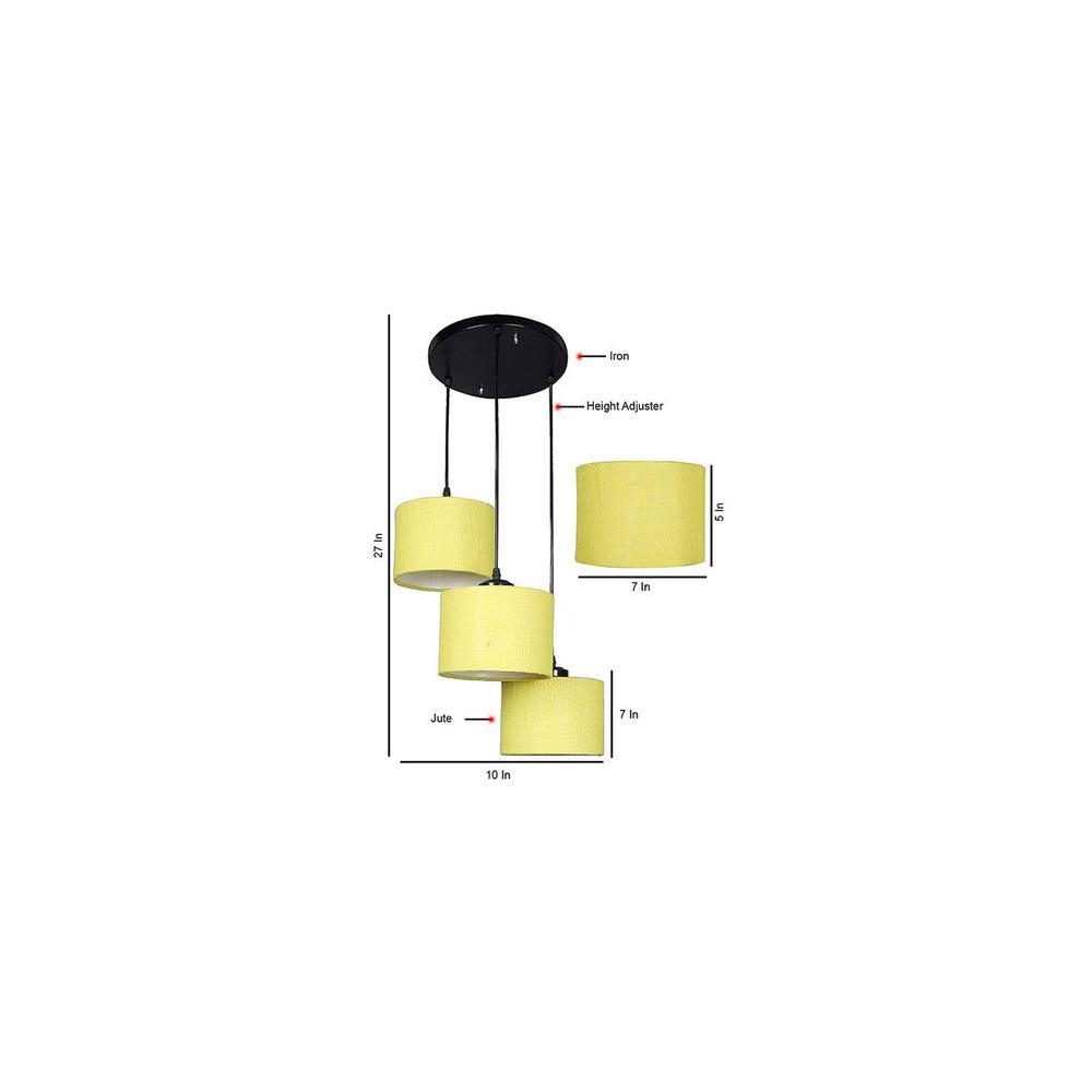 Kendrick Yellow Natural Fiber Cluster Hanging Light