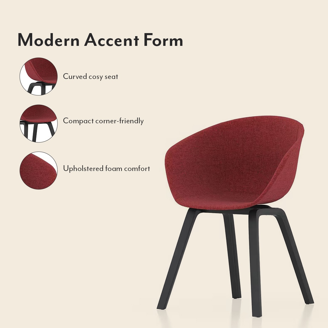 Poulain Fabric Accent Chair In Red Colour