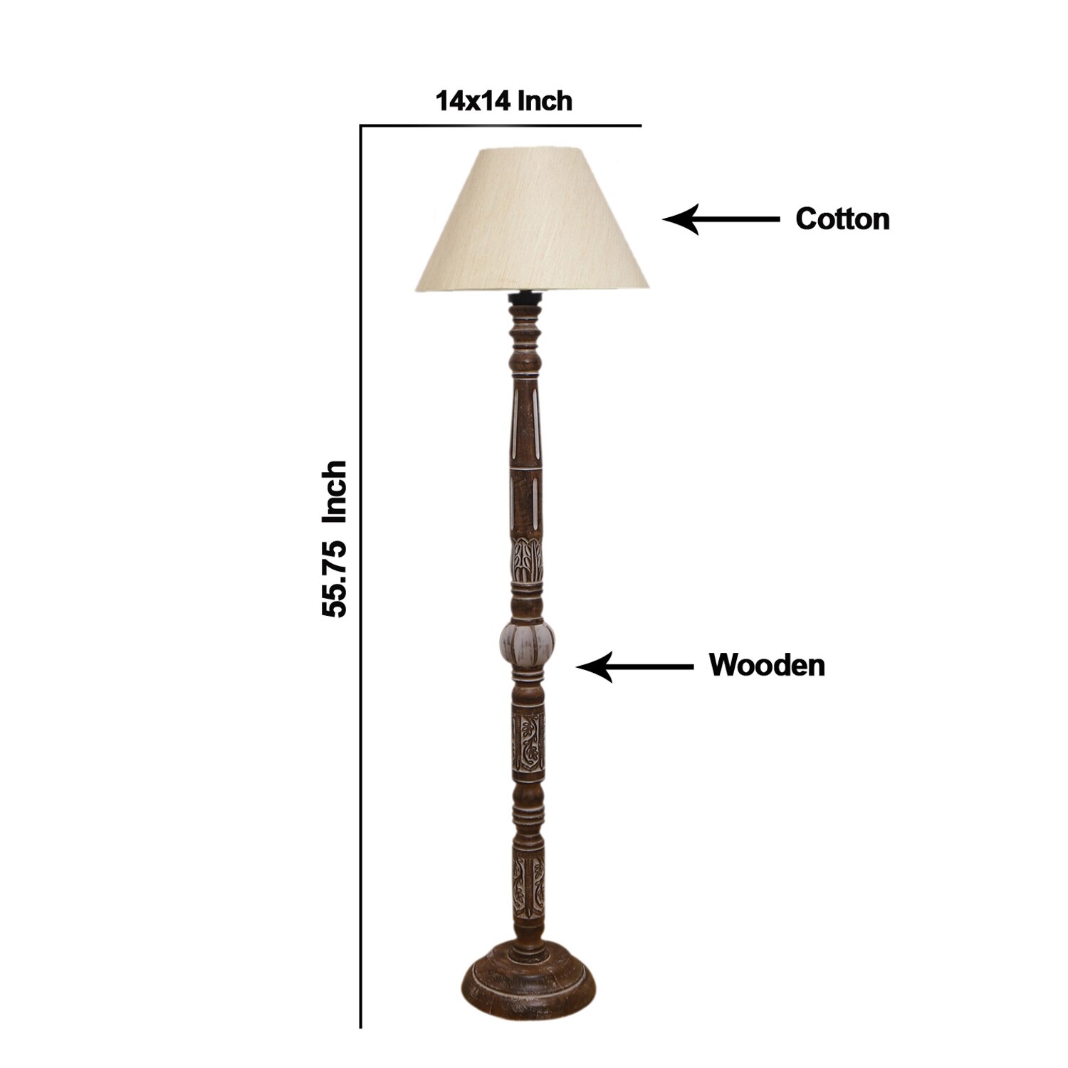 Devansh Wooden Floor Lamp