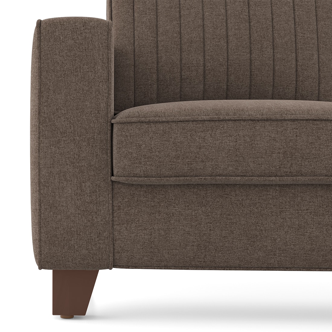 Apollo Neo 1 Seater Fabric Sofa in Daschund Brown Colour (Back Height : Regular, Cushion Type : Hard)
