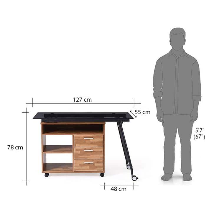 Niccol Engineered Wood Study Table in Golden Oak Finish