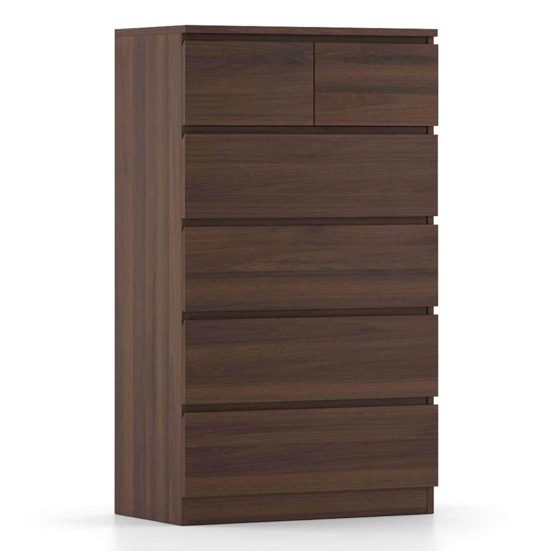 Bocado Tall Engineered Wood Chest of 6 Drawers in Columbian Walnut Finish