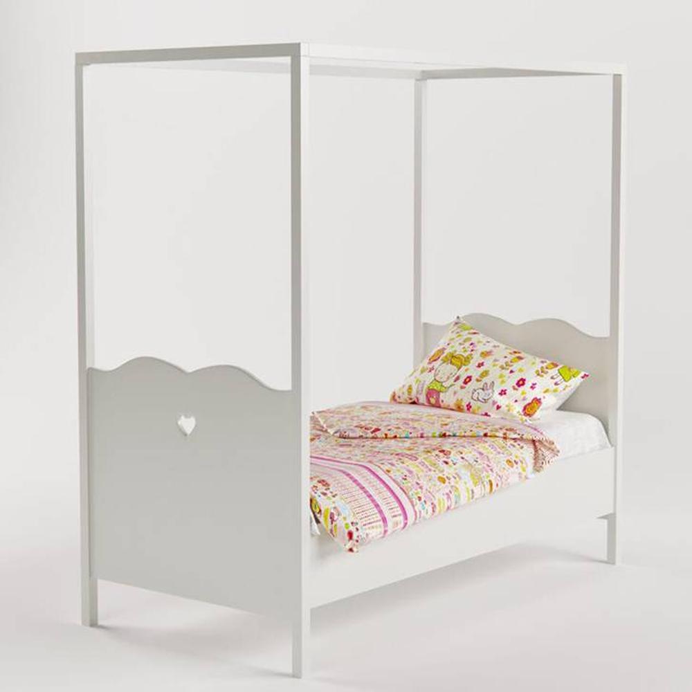 Dreamcatcher Engineered Wood Bed in White Colour