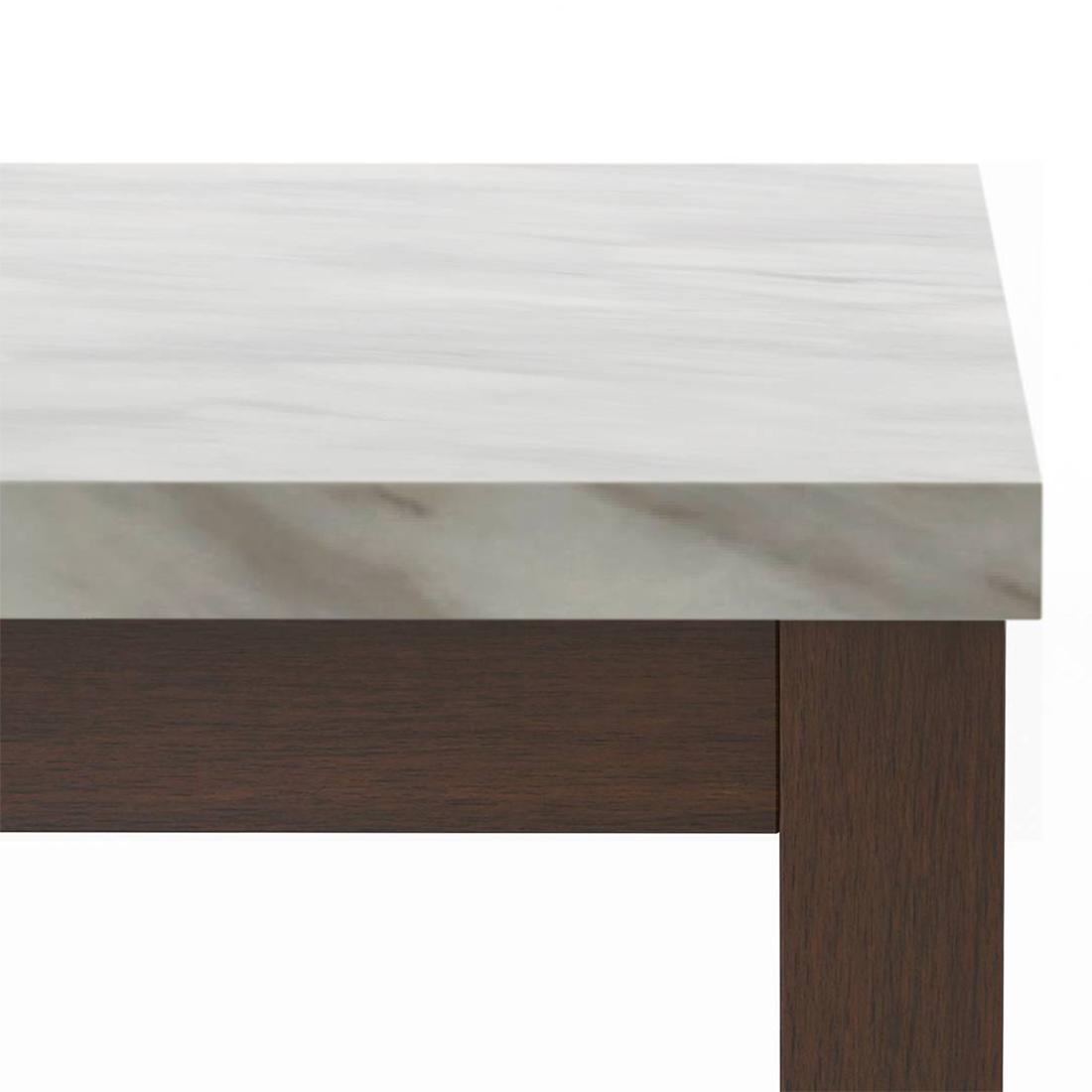 Matteo Stone 4 Seater Dining Table In Dark Walnut Finish