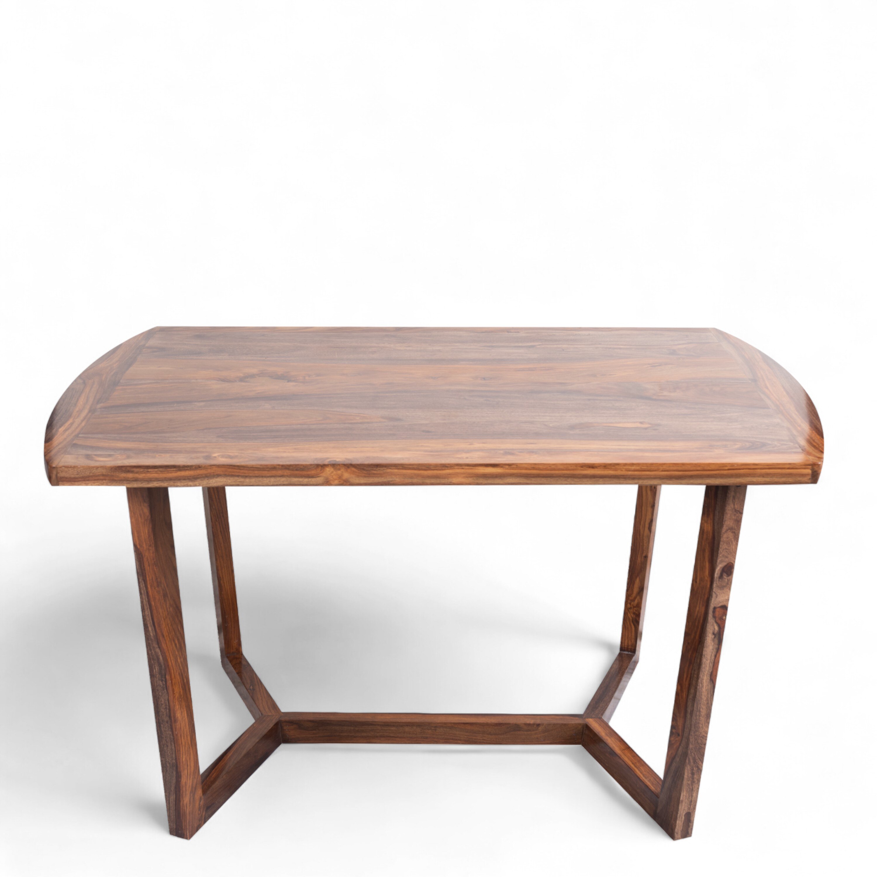 Columbus Sheesham Wood 4 seater Dining Table Set in Teak Finish