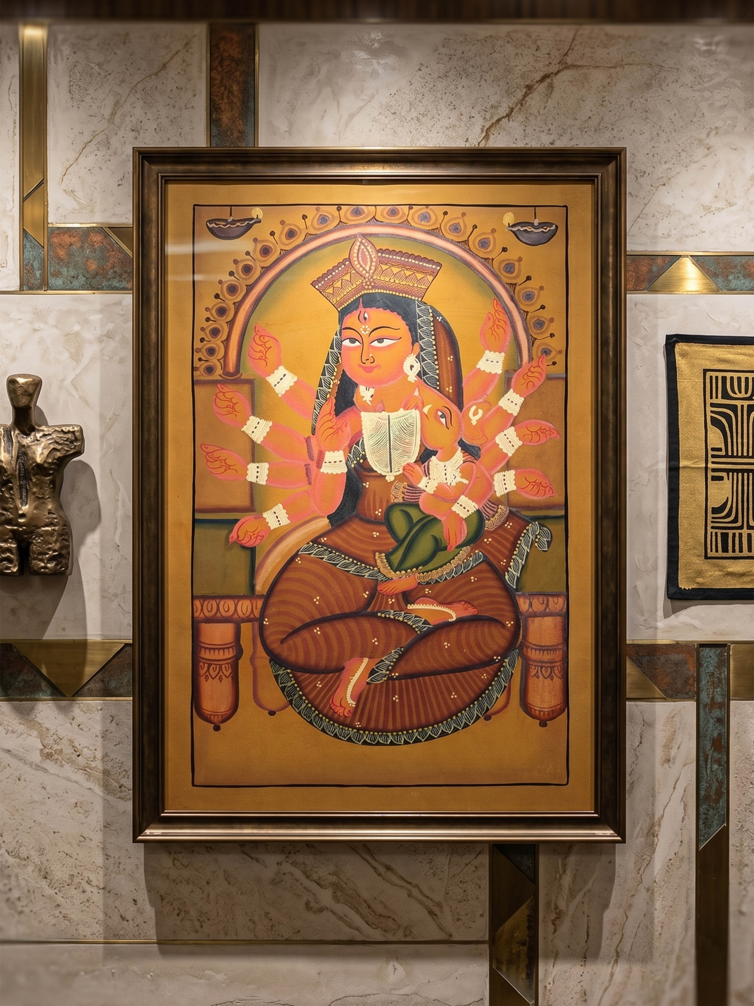 Devi Durga Kalighat Painting