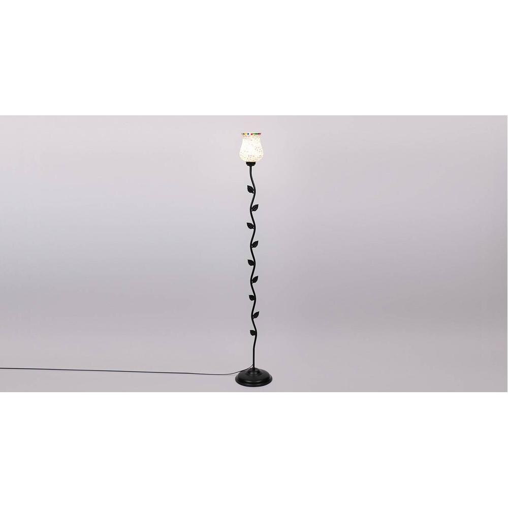 Thomas Black Glass Shade Floor Lamp