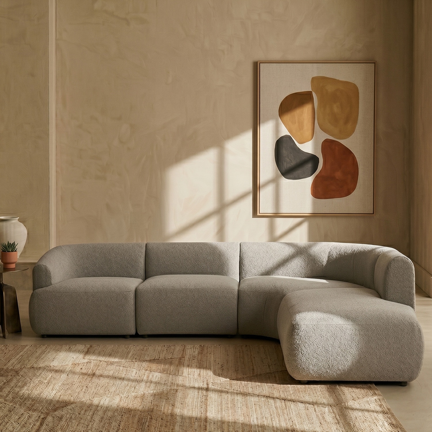 Zenliving Wood Left Aligned 3-Seater With Upholstery Non Storage Sofa In Grey Colour - Nestroots