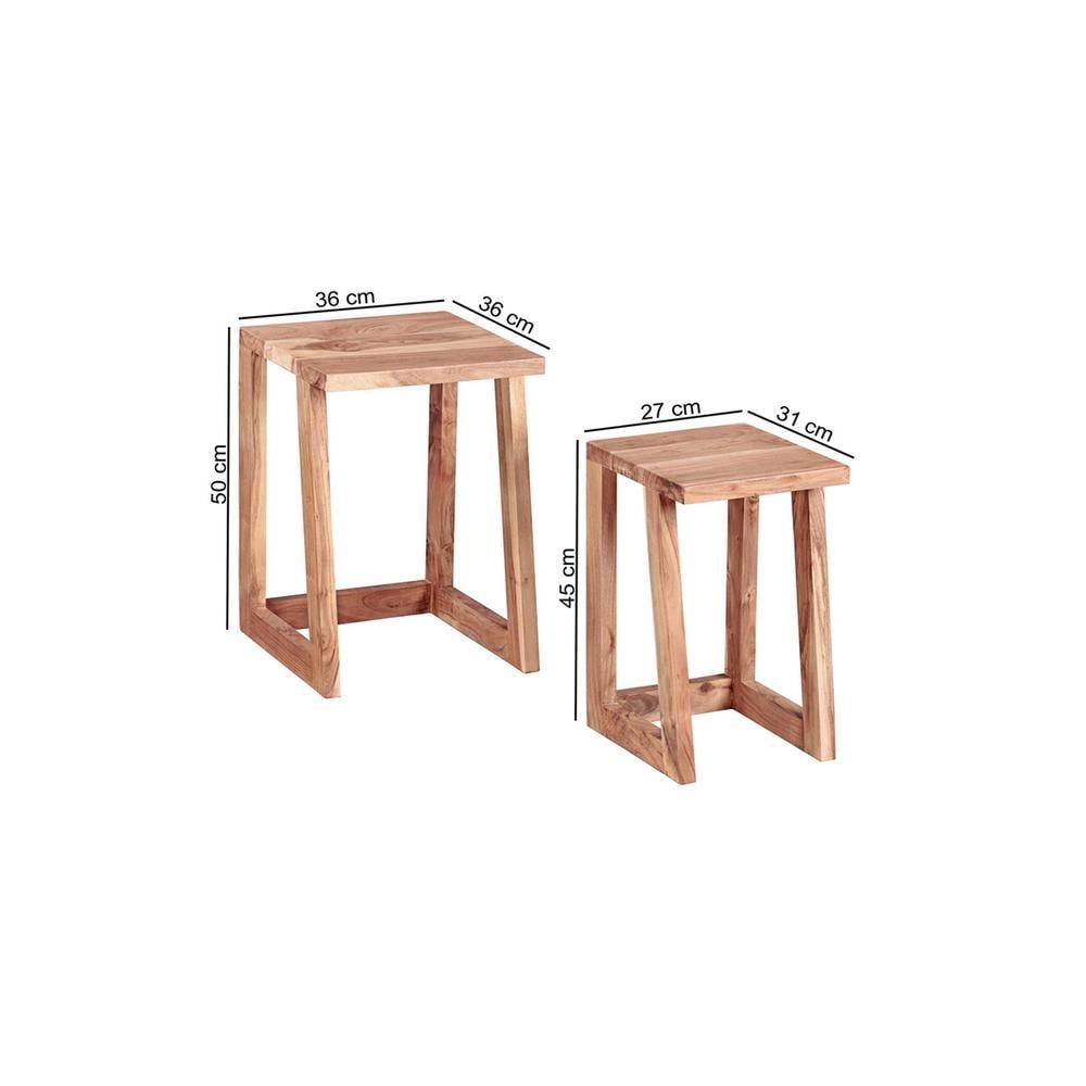 Jaydee Solid Wood Nested Tables - Set of 2